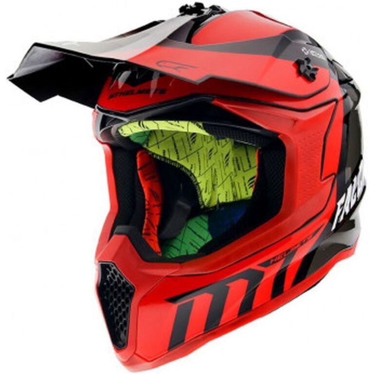 Casque cross adulte MT Helmets falcon warrior rouge brillant