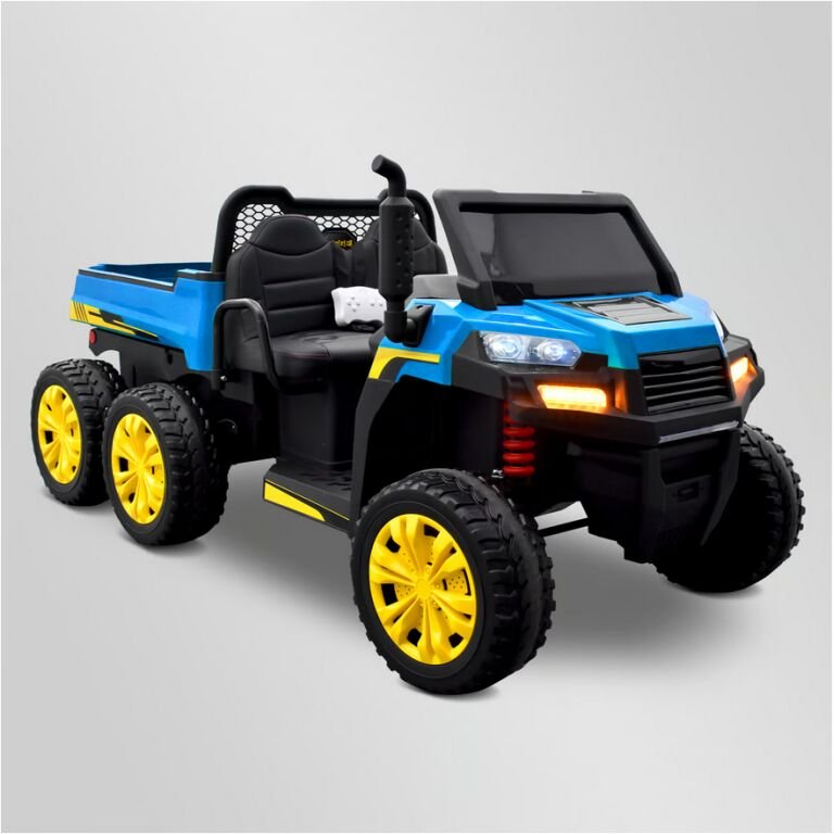 Tracteur électrique enfant 6x6 avec benne basculante Bleu