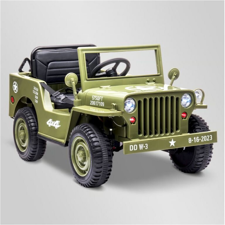 Voiture enfant électrique jeep willys 1 place Sable