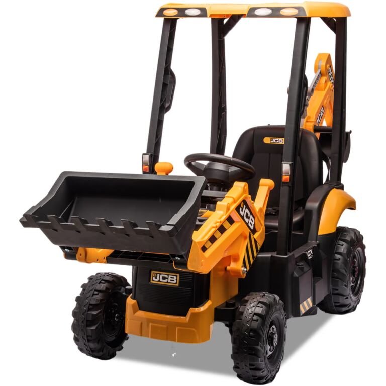 TRACTOPELLE ELECTRIQUE ENFANT JCB 12V JAUNE 2