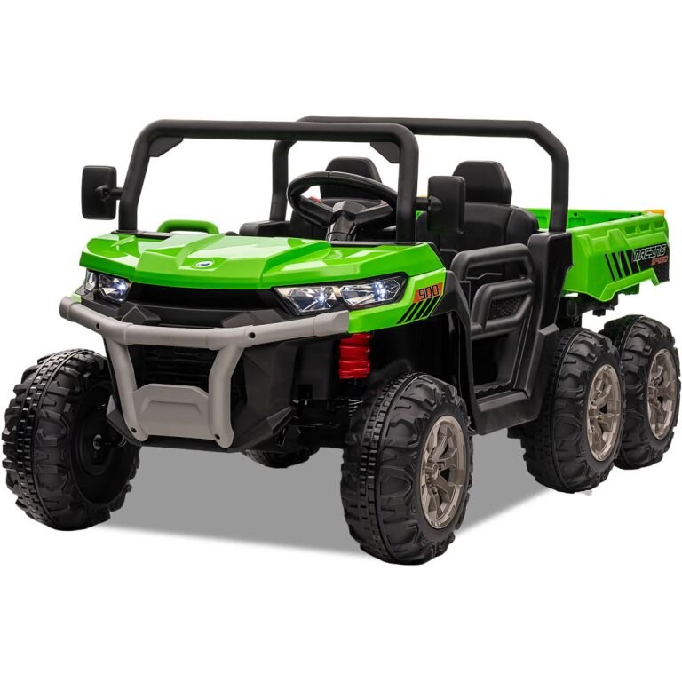 UTILITAIRE ELECTRIQUE ENFANT 6X6 AVEC BENNE BASCULANTE VERT 2